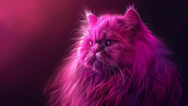 Pink Cute cat wallpaper for desktop.