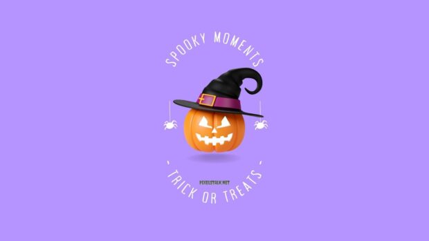 Purple Spooky Moments Halloween Wallpaper HD for Desktop.