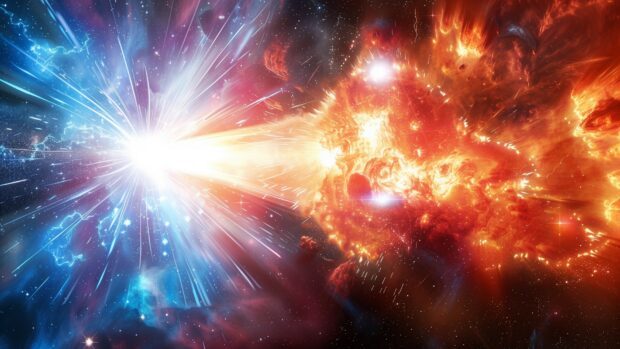 Space Wallpaper HD with A dramatic view of a supernova explosion with bright colors and dynamic energy.