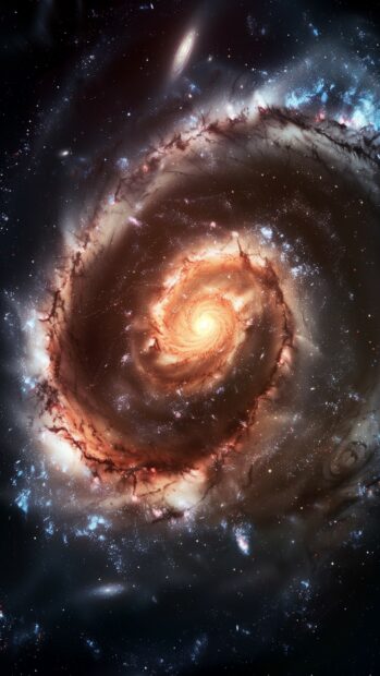 Space Wallpaper for Mobile with a stunning image of a spiral galaxy with vibrant colors and intricate details.