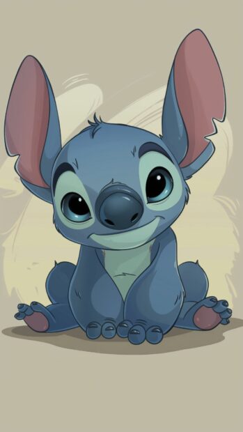 Stitch, the lovable alien from Lilo & Stitch, in a cartoon style with simple lines and flat colors.