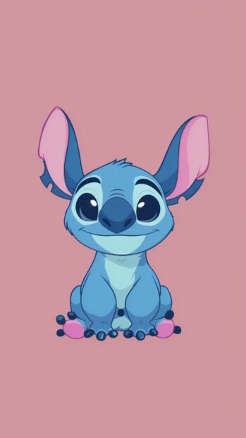 Stitch wallpaper HD from the Disney movie Lilo & Stitch, drawn in a simple cartoon style in the style of Disney.