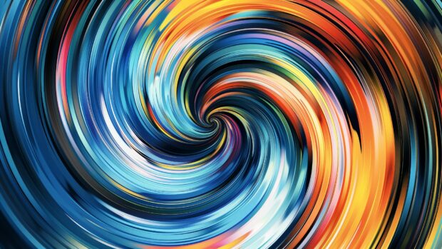 Swirling colorful vortex, vibrant abstract patterns background.