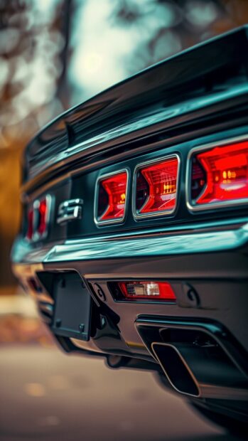 The exhaust pipes of a Camaro LT1, modern design elements, Car iPhone Wallpaper.