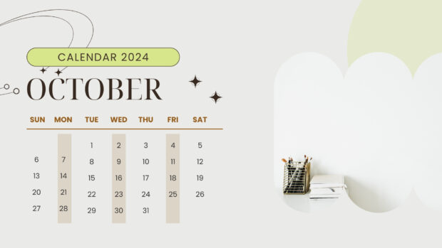 Vibrant October 2024 Calendar Wallpaper.