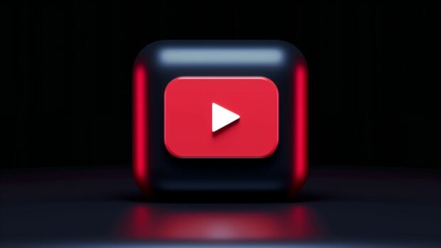 YouTube logo with a modern minimalist design, sleek lines.