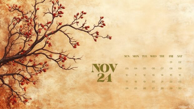 2024 Calendar November Desktop Background HD.