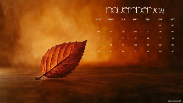 2024 November Calendar Desktop Wallpaper.