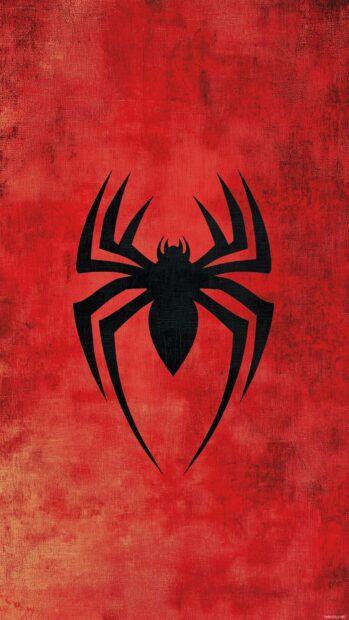 2K Spiderman Logo emblem centered on a deep red background.