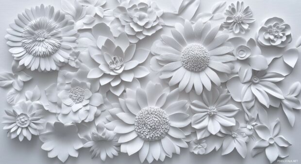 3D floral desktop wallpaper with depth and texture, bringing the flowers to life with stunning detail.