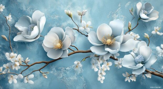 3D flower desktop wallpaper with realistic depth and texture.