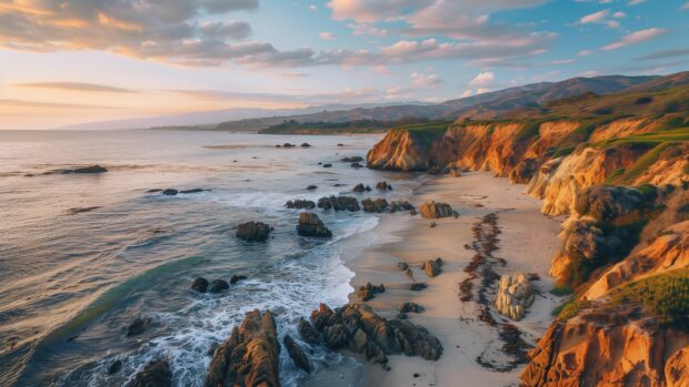 4K Wallpaper California beach.