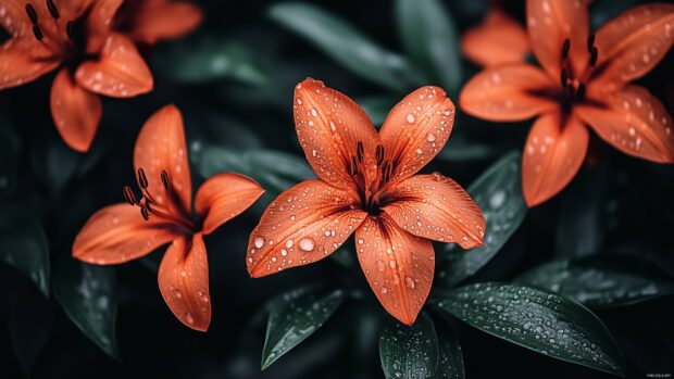 4K macro flower background with ultra high resolution, capturing every detail of the petals and leaves.