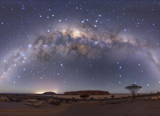 A breathtaking view of the Milky Way galaxy stretching across the night sky, HD Wallpaper.