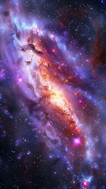 A close up of a cute galaxy spiral arm, showcasing intricate star formations.