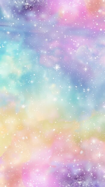 A dreamy galaxy aesthetic wallpaper showcasing a pastel colored nebula with twinkling stars, creating a calming and ethereal ambiance.