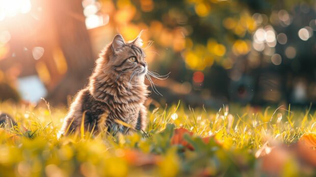 A fluffy Persian cat 4K desktop wallpaper.