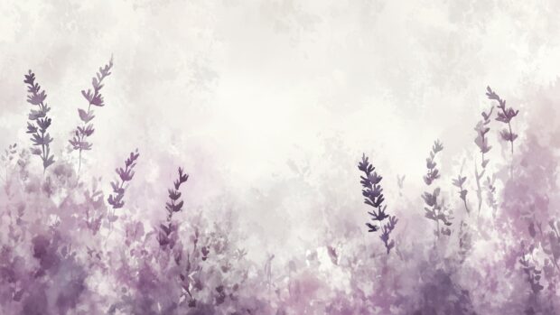 A minimalist watercolor flower design of delicate lavender and peonies.