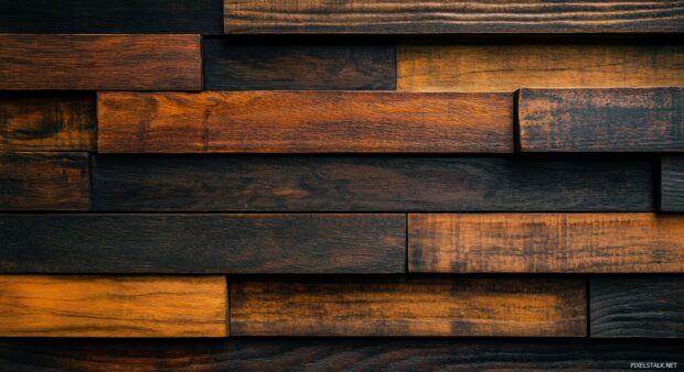 A modern wooden panel background with uniform planks and a sleek finish, Wooden desktop wallpaper.