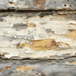 A rustic wood background with peeling paint and rough texture.