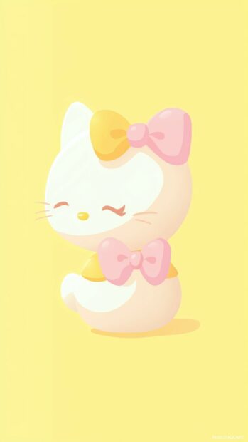 A simple profile view of Hello Kitty with her bow.