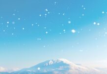 A winter mountain range under a clear blue sky, iphone background.