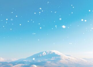 A winter mountain range under a clear blue sky, iphone background.