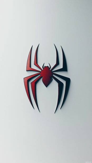 Abstract 4K Spiderman logo design with minimalistic shadows on a white background.