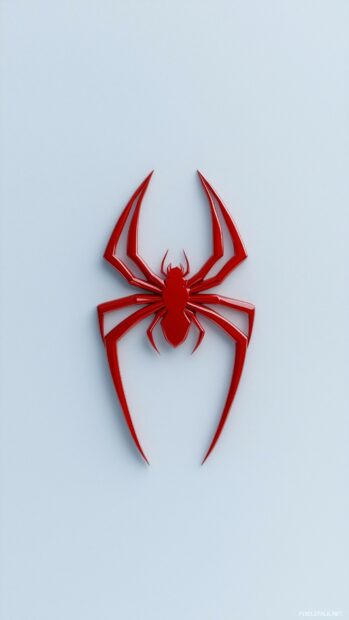 Abstract Spiderman logo design with minimalistic shadows on a white background.