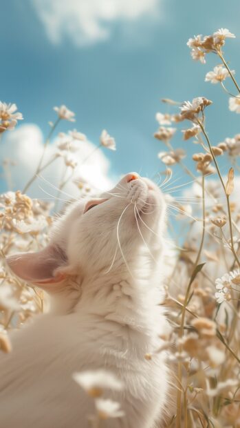 Aesthetic cat wallpaper 4K iPhone.