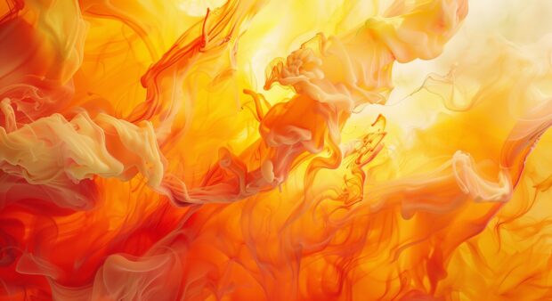 An abstract pattern of fire swirling and twisting in the air.