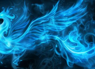 Art Blue Fire desktop wallpaper HD.