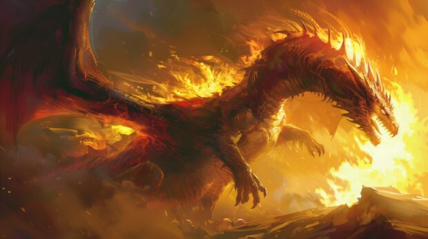 Art Hot Fire dragon HD wallpapers free download.