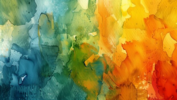 Artistic watercolor painting wallpaper HD with vibrant strokes and splashes.