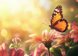 Beautiful Flower and Butterfly Wallpaper HD.