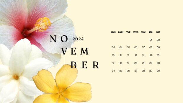 Beautiful November 2024 Calendar Desktop Background.