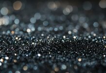 Black glitter 2K QHD background with an intense, bold shine.