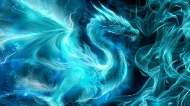 Blue Fire dragon wallpaper so cool.