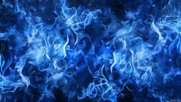 Blue Fire wallpaper QHD for desktop.