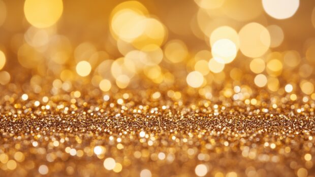 Bright golden glitter desktop wallpaper 4K.