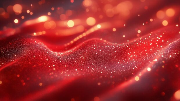 Bright red glitter wallpaper with a striking, dynamic glow.