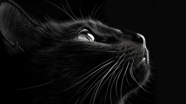 Cat wallpaper with black hairs.