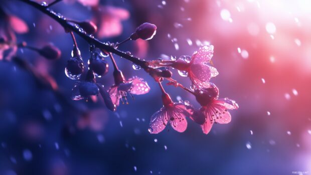 Cherry blossom abstract desktop wallpaper with a delicate and artistic design.