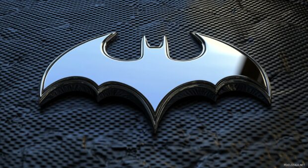 Classic Batman logo HD in bright yellow and black wallpaper.