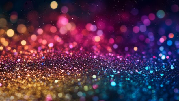 Colorful rainbow 4K glitter wallpaper with vivid sparkles.