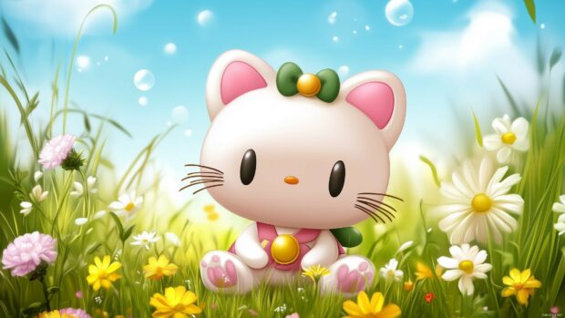 Cute Hello Kitty 4K desktop Wallpaper.