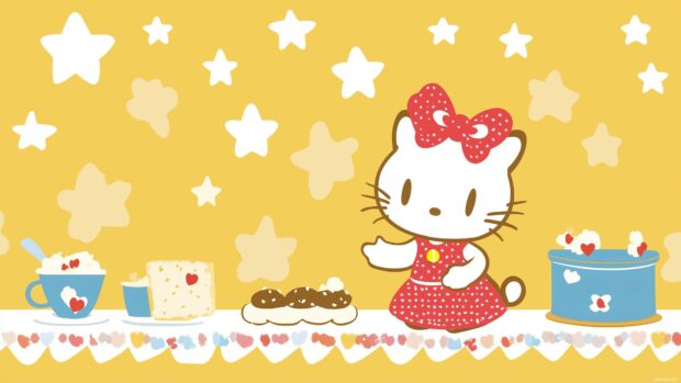 Cute Hello Kitty Desktop 4K Wallpaper.