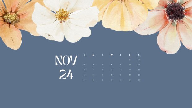 Cute November 2024 Calendar HD Wallpaper.