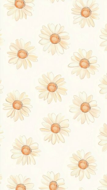 Cute daisy mobile wallpaper with whimsical daisies in a playful arrangement.