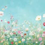 Cute garden flower background HD with a playful design and cheerful blooms.